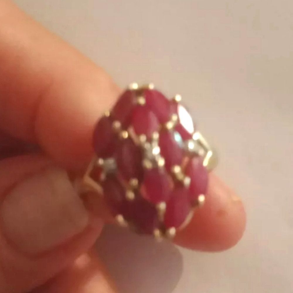 14k Ruby and diamond ring size 8 - Picture 2 of 5